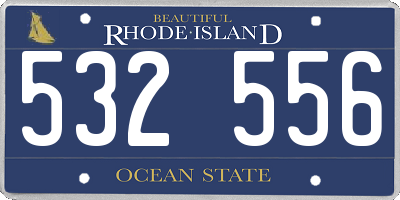RI license plate 532556