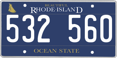 RI license plate 532560
