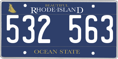 RI license plate 532563