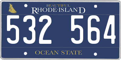 RI license plate 532564
