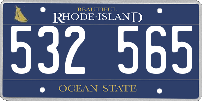 RI license plate 532565