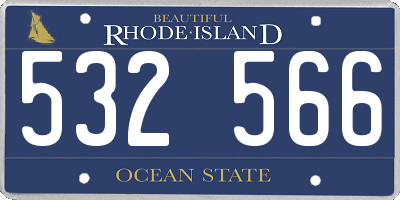 RI license plate 532566