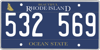 RI license plate 532569