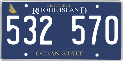 RI license plate 532570