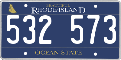 RI license plate 532573