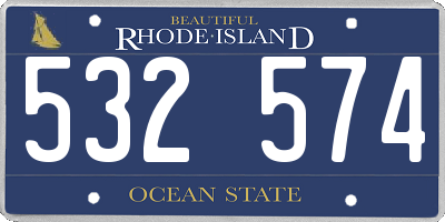RI license plate 532574