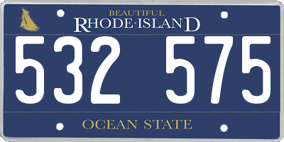RI license plate 532575
