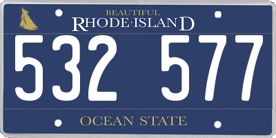 RI license plate 532577