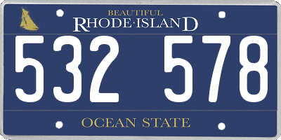 RI license plate 532578