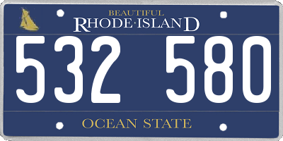 RI license plate 532580
