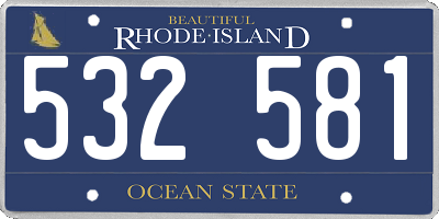 RI license plate 532581