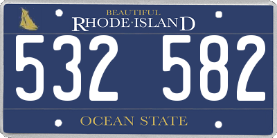RI license plate 532582