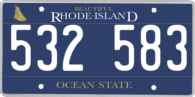 RI license plate 532583