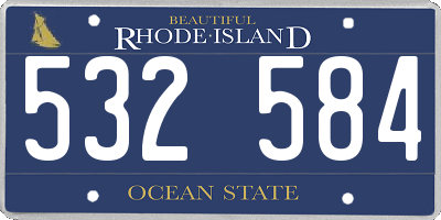 RI license plate 532584