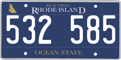 RI license plate 532585