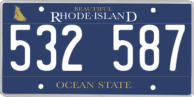 RI license plate 532587