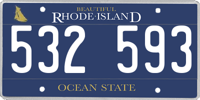 RI license plate 532593