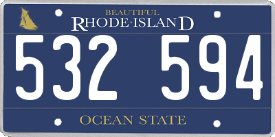 RI license plate 532594