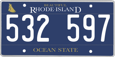 RI license plate 532597