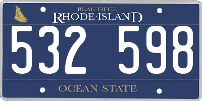 RI license plate 532598