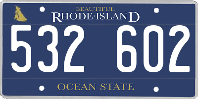 RI license plate 532602