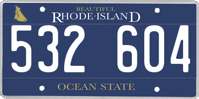 RI license plate 532604