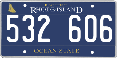 RI license plate 532606