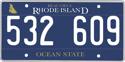 RI license plate 532609