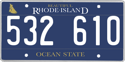 RI license plate 532610