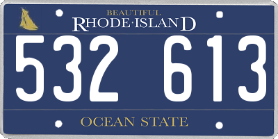 RI license plate 532613