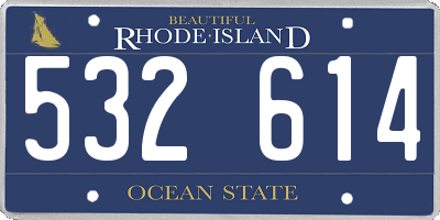 RI license plate 532614