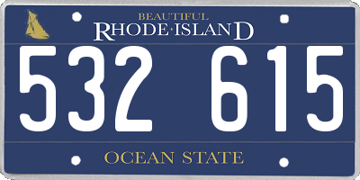 RI license plate 532615