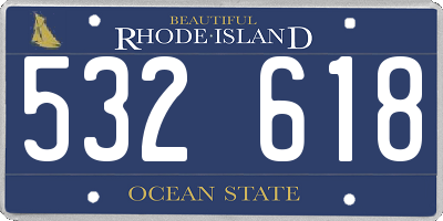 RI license plate 532618