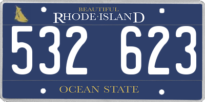 RI license plate 532623