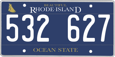 RI license plate 532627