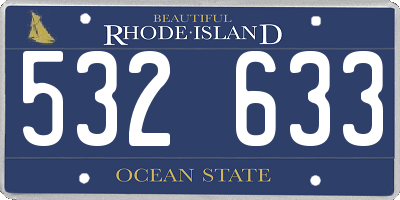RI license plate 532633