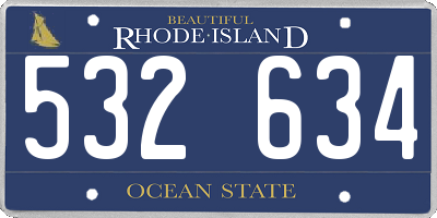 RI license plate 532634