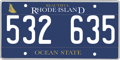 RI license plate 532635