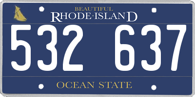 RI license plate 532637