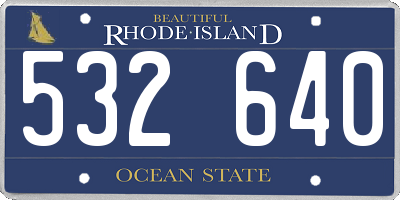 RI license plate 532640