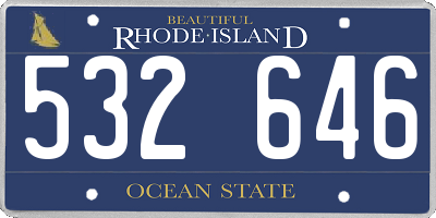 RI license plate 532646