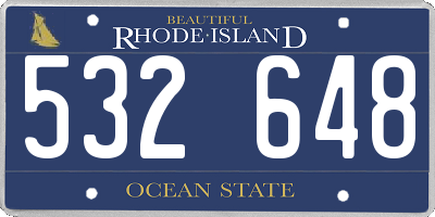 RI license plate 532648