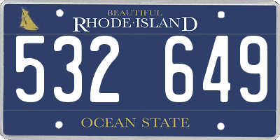 RI license plate 532649