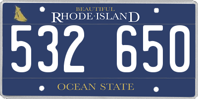 RI license plate 532650