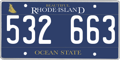 RI license plate 532663