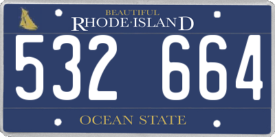 RI license plate 532664