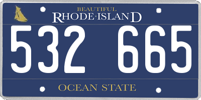 RI license plate 532665