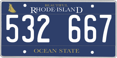 RI license plate 532667