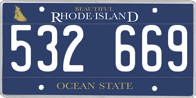 RI license plate 532669