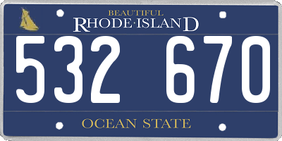 RI license plate 532670